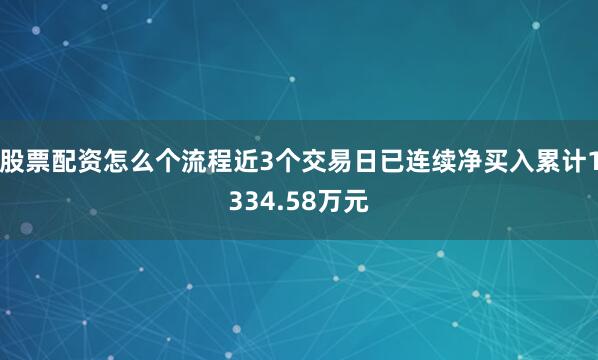 股票配资怎么个流程近3个交易日已连续净买入累计1334.58万元